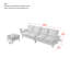 Canapé modulaire en forme de L avec repose-pieds convertible Living Room