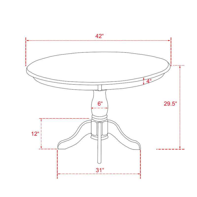 L'ensemble 5 pièces de table et chaises de cuisine comprend une table de salle à manger ronde avec piédestal et 4 chaises Parson en tissu bleu bébé, lin blanc