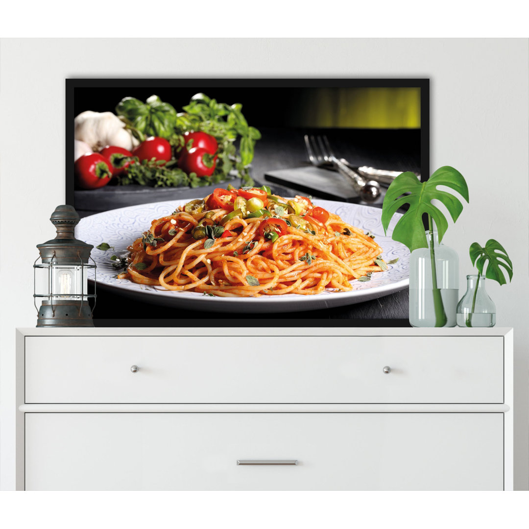 Gerahmtes Poster Leckere Spaghetti Italien