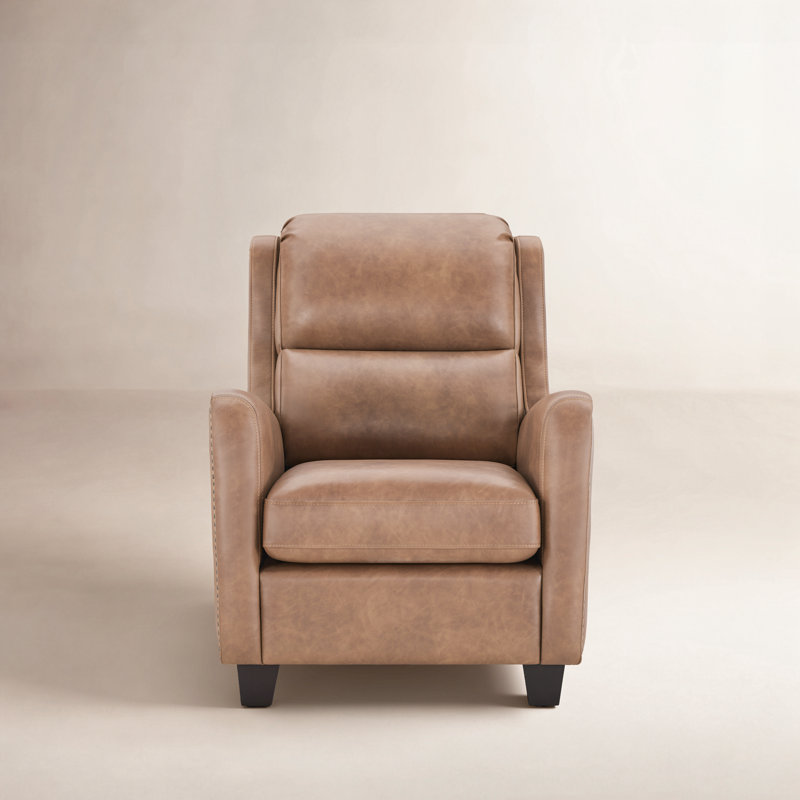 Beecher Faux Leather Accent Chair, Saddle Brown