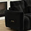 Tissu modulaire noir 91,7 po avec console, porte-gobelet et rangement, porte-nuage modulaire moderne pour un salon confortable
