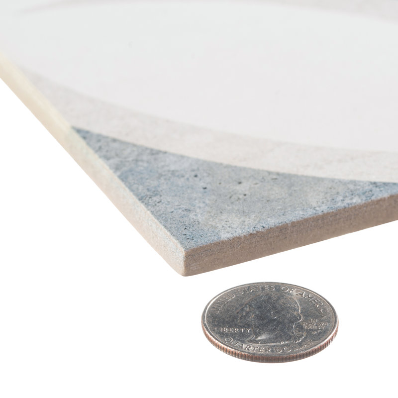 Luv Adore Blue 8-in. Encaustic Spanish/Moroccan Patterned Matte Porcelain Wall & Floor Tile