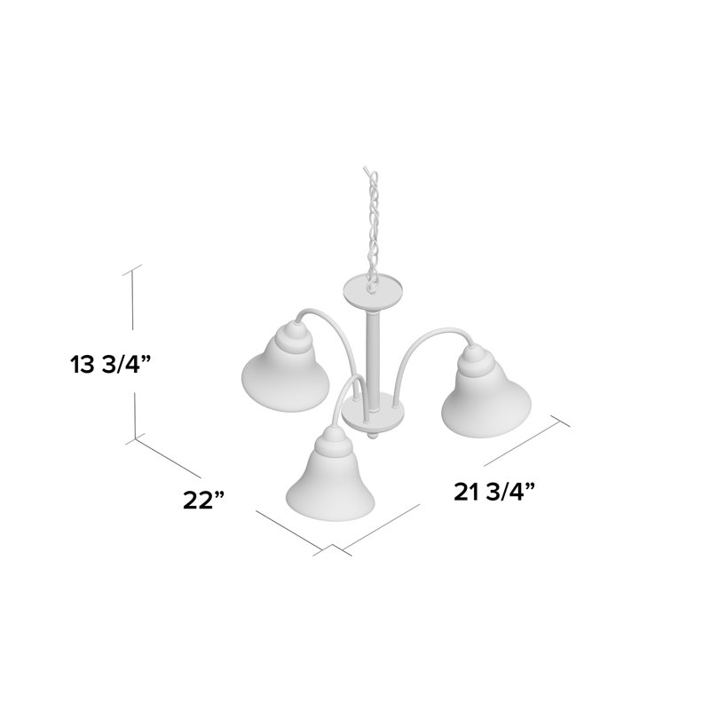 Lustre classique / traditionnel à 3 lumières avec abat-jour Wynberg, Nickel brossé