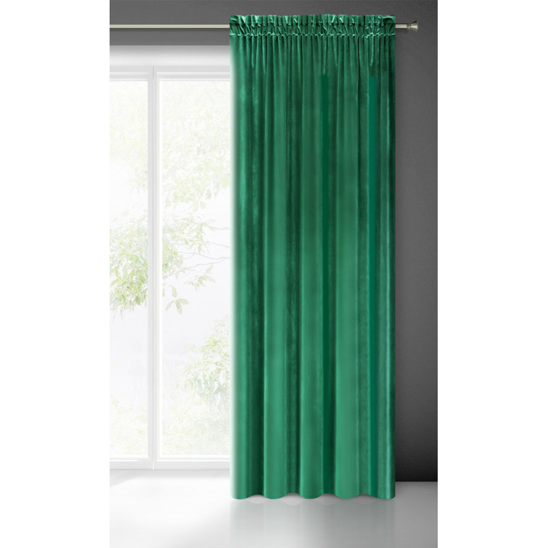 Sighild Blackout Curtains Single Panel, Dark Green, 140 W x 270 D cm