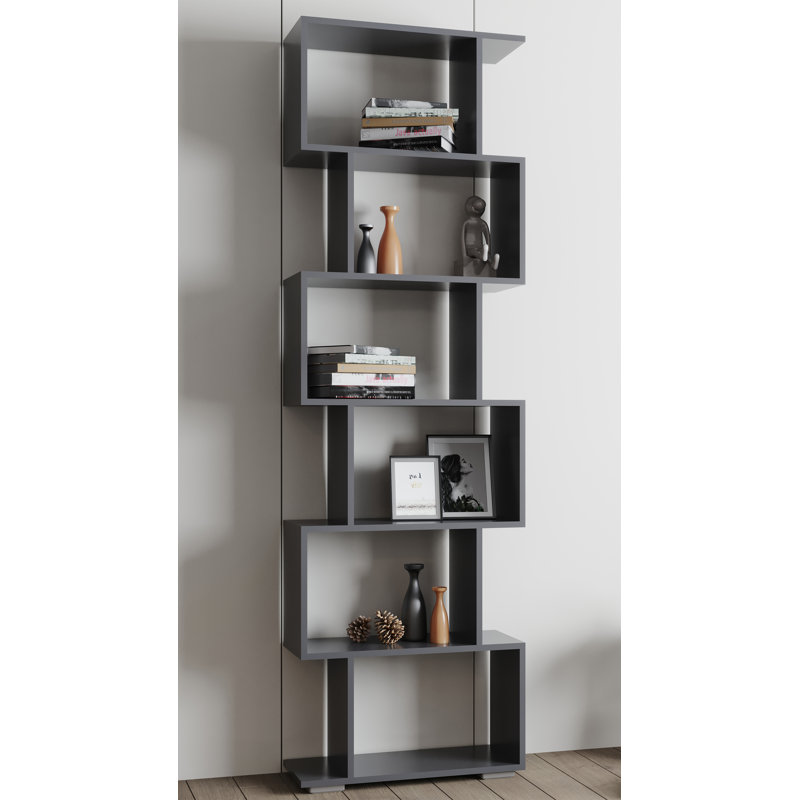 Palusa 196.1cm H x 60cm W Standard Bookcase, Black