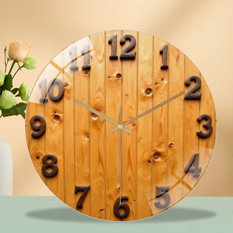 Horloge murale rustique en bois 12 po