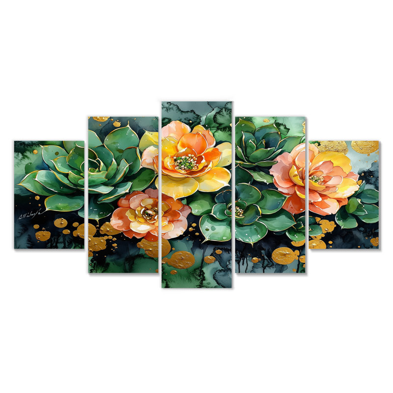 Jennie - Succulent Wall Art - Ensemble d'art mural diamant