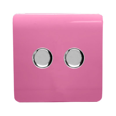 Trendi Switch 2 Gang 1 or 2 way 100w Rotary LED Dimmer Light Switch
