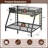 Twin Over Full Metal Bunk Bed with Charging Station, LED and Noise-Reducing Design