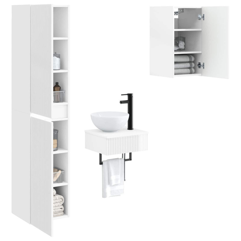 Bathroom Furniture Suite, High Gloss White