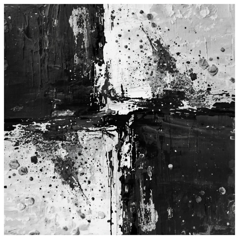 «Black», peinture abstraite sur toile tendue en plusieurs tailles, 12 x 12 pouces
