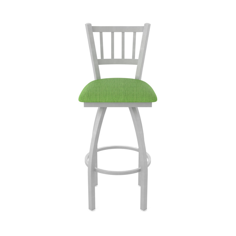 Tabouret pivotant 810 Contessa, Tissu - perroquet graphique, Nickel anodisé, Tabouret de bar (siège d'une hauteur de 30 po)