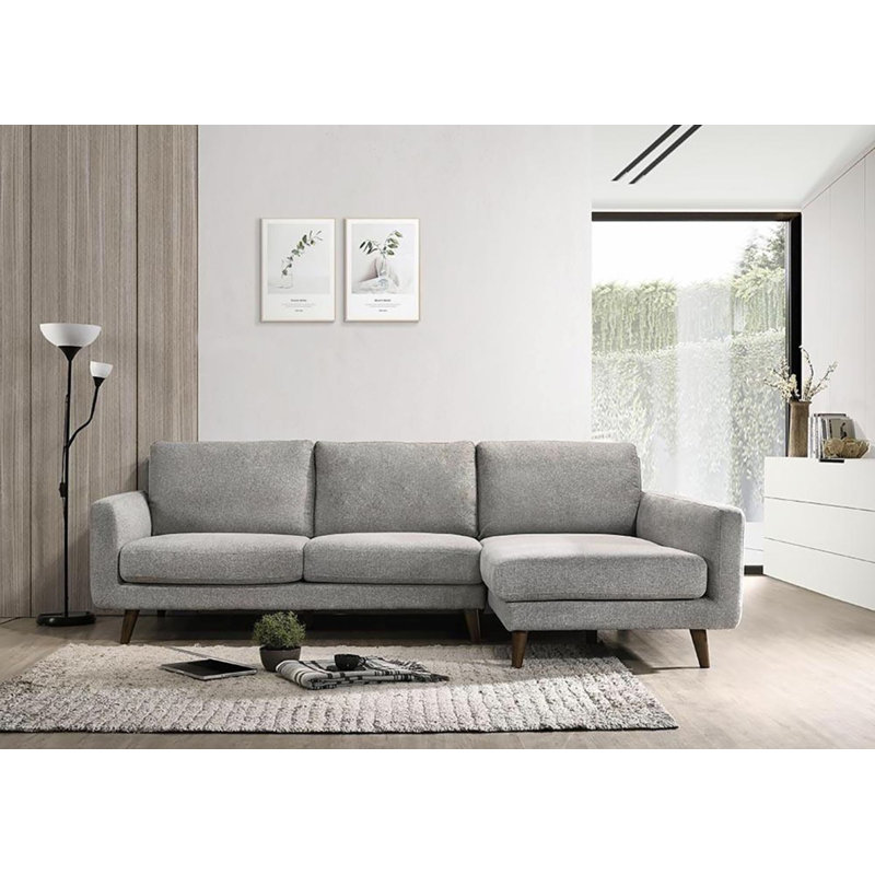 Tidore 103" Wide Linen Sofa & Chaise, Right Hand Facing, Light Gray