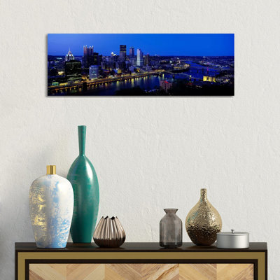 Pittsburgh PA 1 Piece Wrapped Canvas Panoramic Wall Art