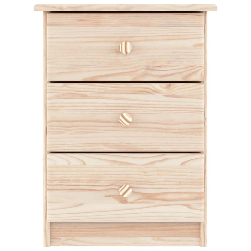 Veloute 13.8'' W Solid Wood Nightstand, Natural