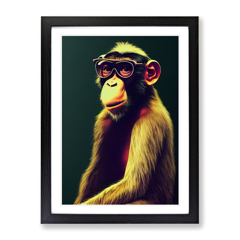 Special Monkey - Single Picture Frame Print, Black Framed, 64cm H x 46cm W x 2cm D
