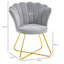 HOMCOM Modern Accent Chair Velvet Tufted Tub Armchair Lotus Backrest Grey-105501692