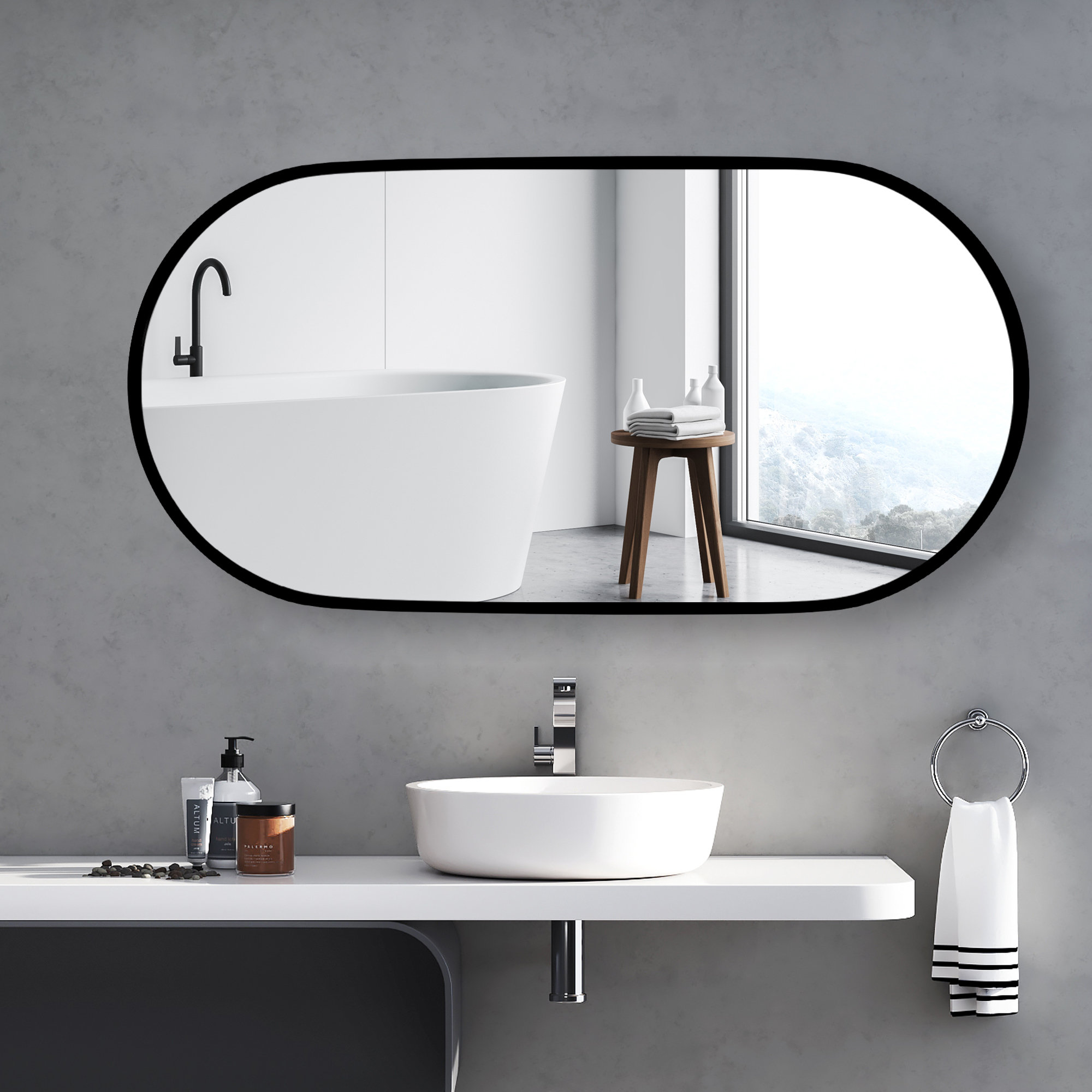 Mercer41 Oval Metal Wall Mirror / Bathroom Vanity Mirror & Reviews - Wayfair Canada