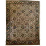 Woven Arts One-of-a-Kind Oriental Hand-Knotted Wool Beige/Green/Blie/Brown Area Rug
