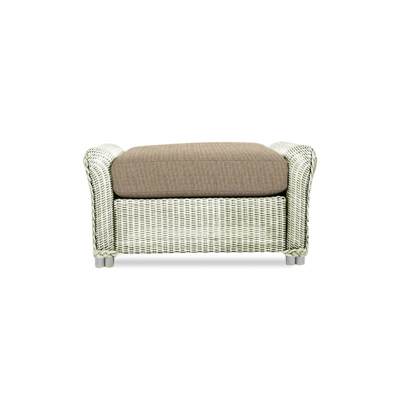 Reflections Outdoor Ottoman, Ivory, Friendly Flax