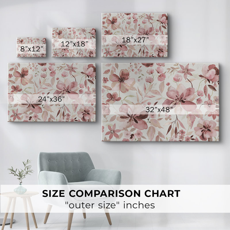 Jardin rosé chatoyant - Cavas enveloppés de galerie, 12 x 18