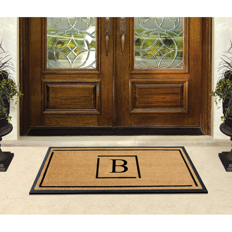 Tapis de porte d'extérieur antidérapant en fibre de coco 48 po x 24 po Amaranthe, B