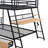 Black Metal Bunk Bed With Desk, And 2 Creatively Arranged Drawers - Full Size Bedroom In Built-In Cool