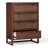 Modern Boho 4-Drawer Dresser with Rattan Inlay Fronts, Faux Leather Pulls & Solid Wood For Bedroom Storage Organization-118226002