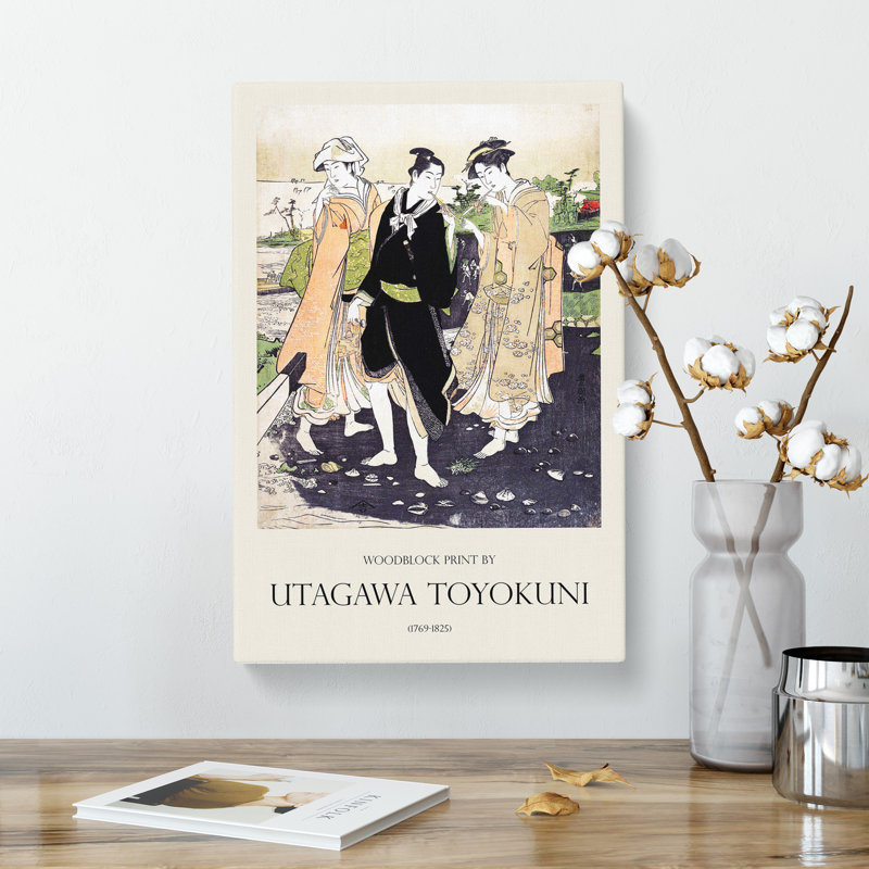 Upon Shinagawa Beach Print by Utagawa Toyokuni - Wrapped Canvas Painting, 60cm H x 40cm W x 3cm D