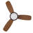 52" Flush Mount DC Indoor/Outdoor Ceiling Fan with Light and Remote, Damp Rated, Low Profile Rustic Ceiling Fan-67500431