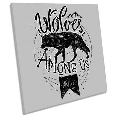X9205 Wolves Among Us Native 1 Piece Wrapped Canvas Painting