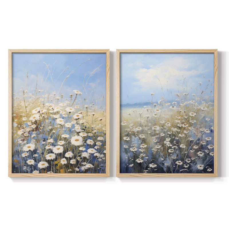 Impression encadrée FLORAL Series V-Premium - prête à être accrochée - aucun clou requis - aucun clou requis, Bois naturel