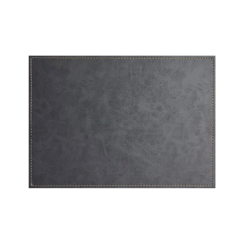 Ensemble de 4 napperons en cuir luxueux gris vegan, Gris