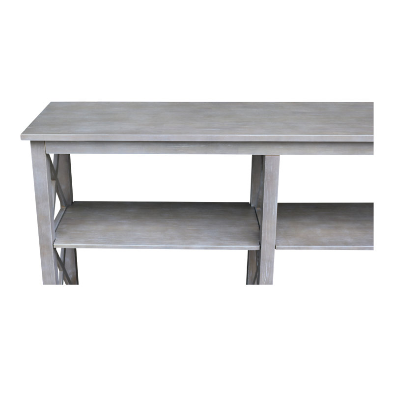 Console en bois massif de 60 po Rossitano, Taupe-gris délavé