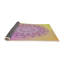 Tapis rose/jaune tissé à la machine-1758926767