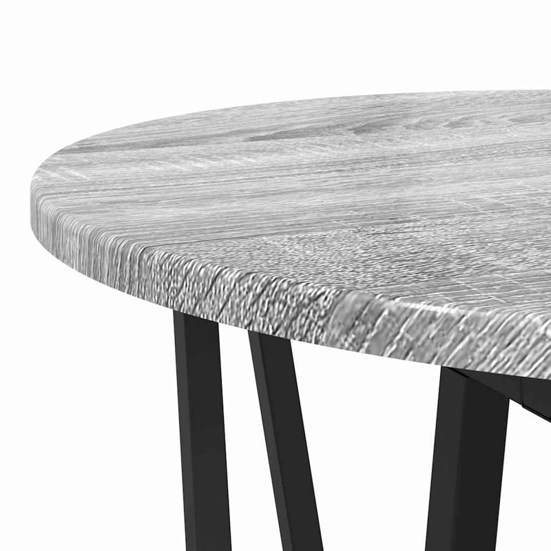  Side Table Set 2 Pcs Old Wood And Black 50 X 50 X 50.5 Cm, Grey Sonoma