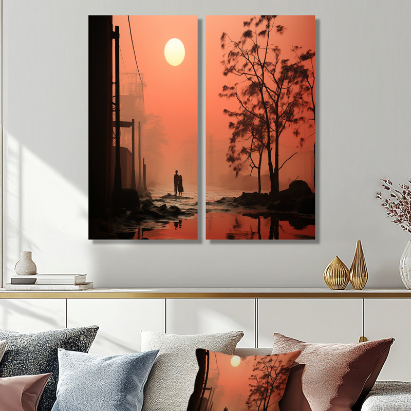 «Poluction Industrial Landscape - Large Factories», impressions sur toile, 20" H x 24" W, Framed Wrapped Canvas
