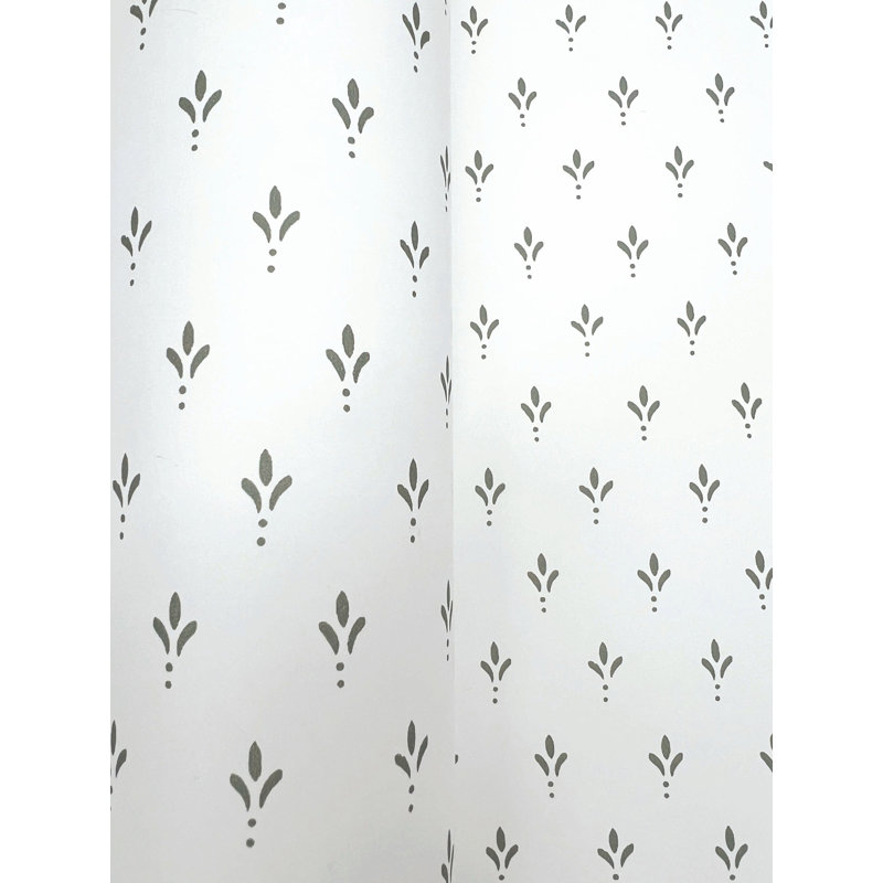 Papier peint charme, Vert/blanc
