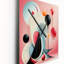 «Happy Flowers Of Rhythm» en rose et bleu - horloge murale moderne géométrique-99636760
