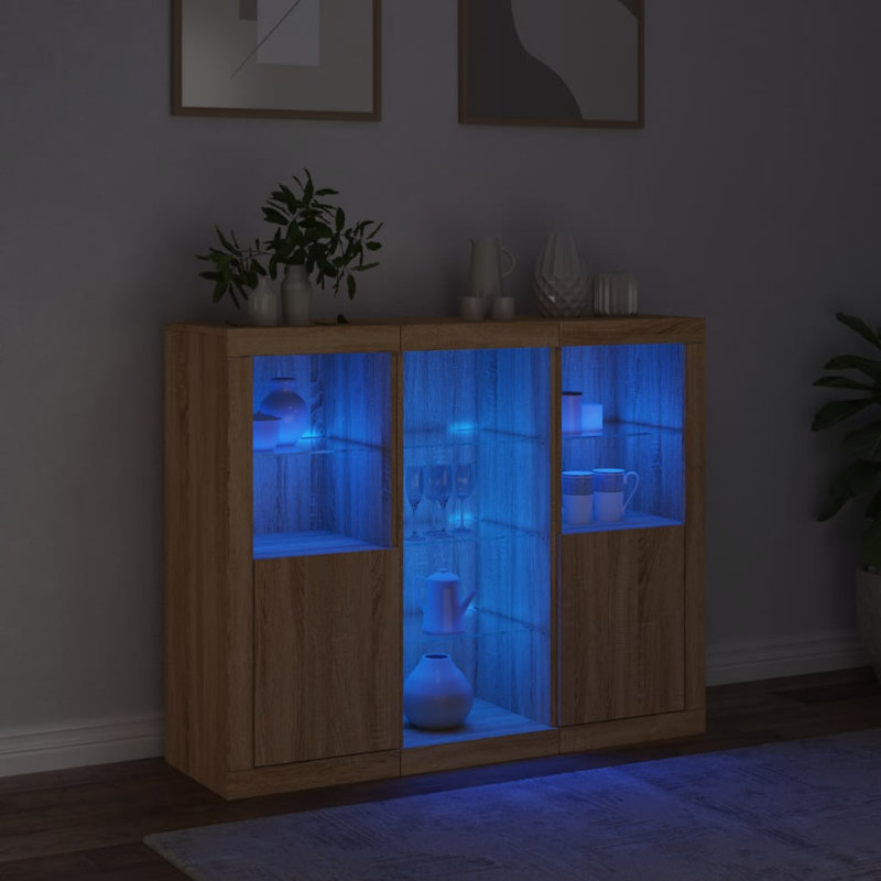 Azsa 123cm Sideboard, Sonoma Oak