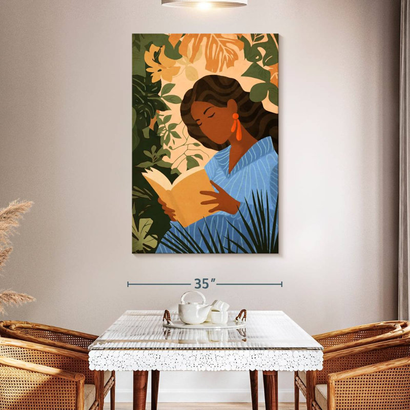 Boho Reading Beauty, 51" H x 34" W