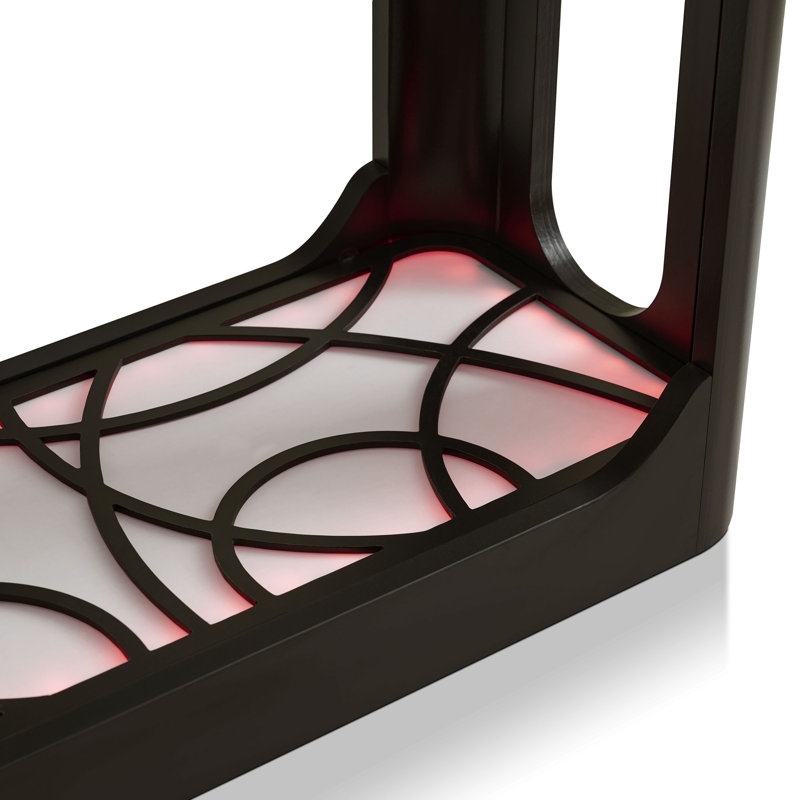 Table console Nolan 47,3 po avec éclairage DEL et plateau, Noir