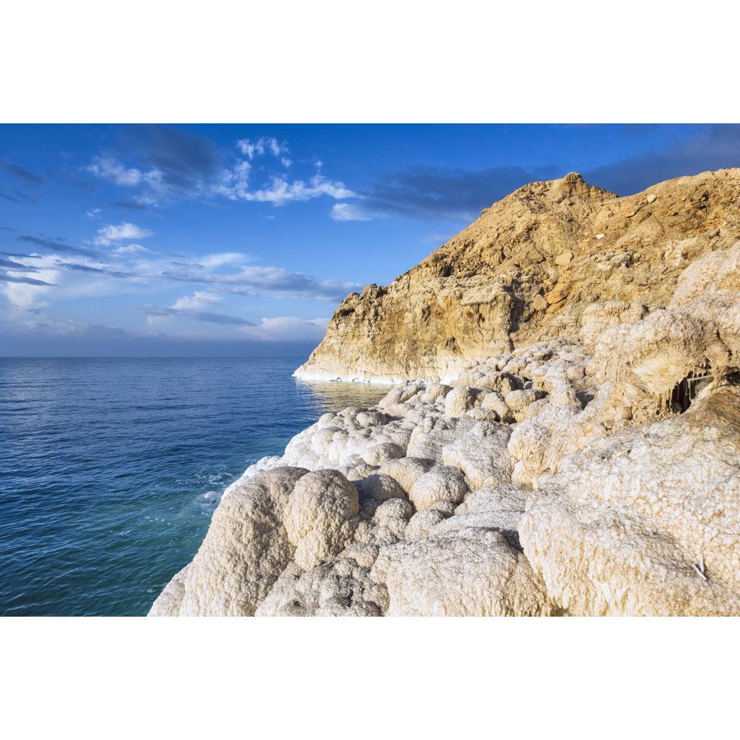 Totes Meer / Jordanien - Salt Rocky Coastline von Cinoby - Kunstdrucke auf Leinwand ohne Rahmen