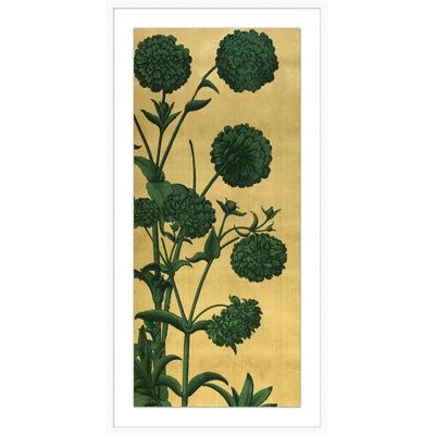 Gilded Floral Panel 4' Framed Graphic Art Print