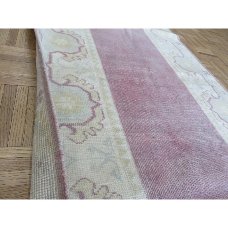 Tapis de zone en laine de couloir 2 pi 7 po x 10 pi 8 po one-of-kind-noué la mauve Thelen