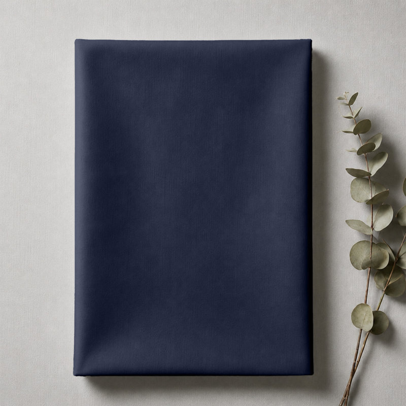 100% Cotton Flat Bed Sheet – Soft, Breathable & Comfortable Bedding for Everyday Use , Double (4'6), Navy