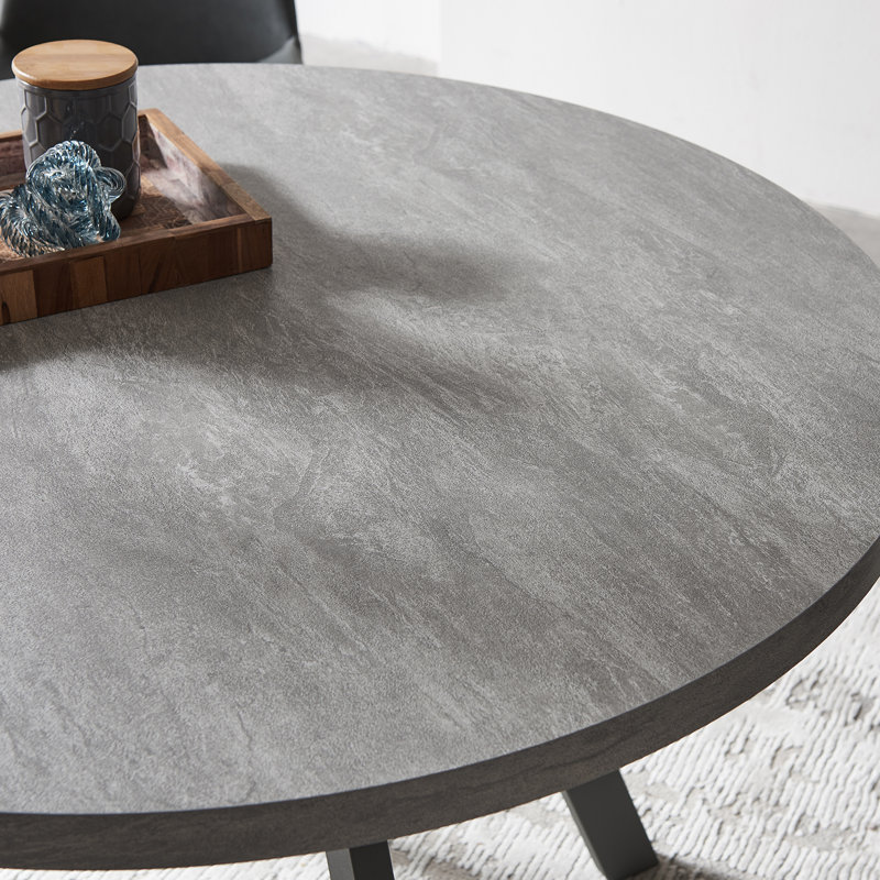 Ensemble de table de salle à manger Eilee, Gris, Gris, 7 pièces : table, 6 chaises