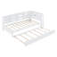 Lit de jour simple en bois avec lit gigogne, tablette de rangement et chargement USB, blanc - lit multifonctionnel