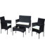 Ensemble de 4 chaises de patio rembourrées beiges pour un coin agréable