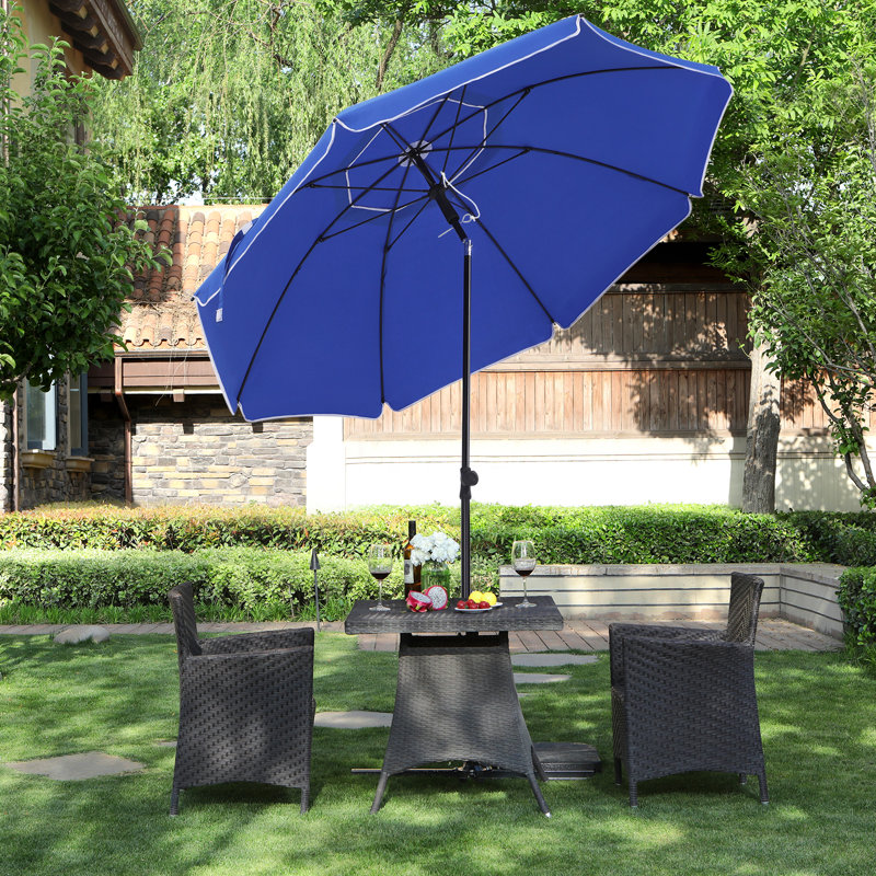 Braley Beach Parasol, 210cm H x 160cm W x 160cm D, Blue